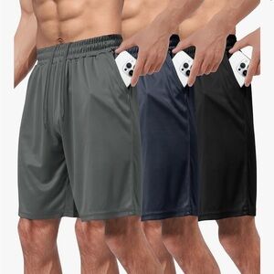 Amazon Men's Athletic Shorts - Black, Gray, and Navy